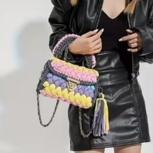 Multicolor Woven Handbag